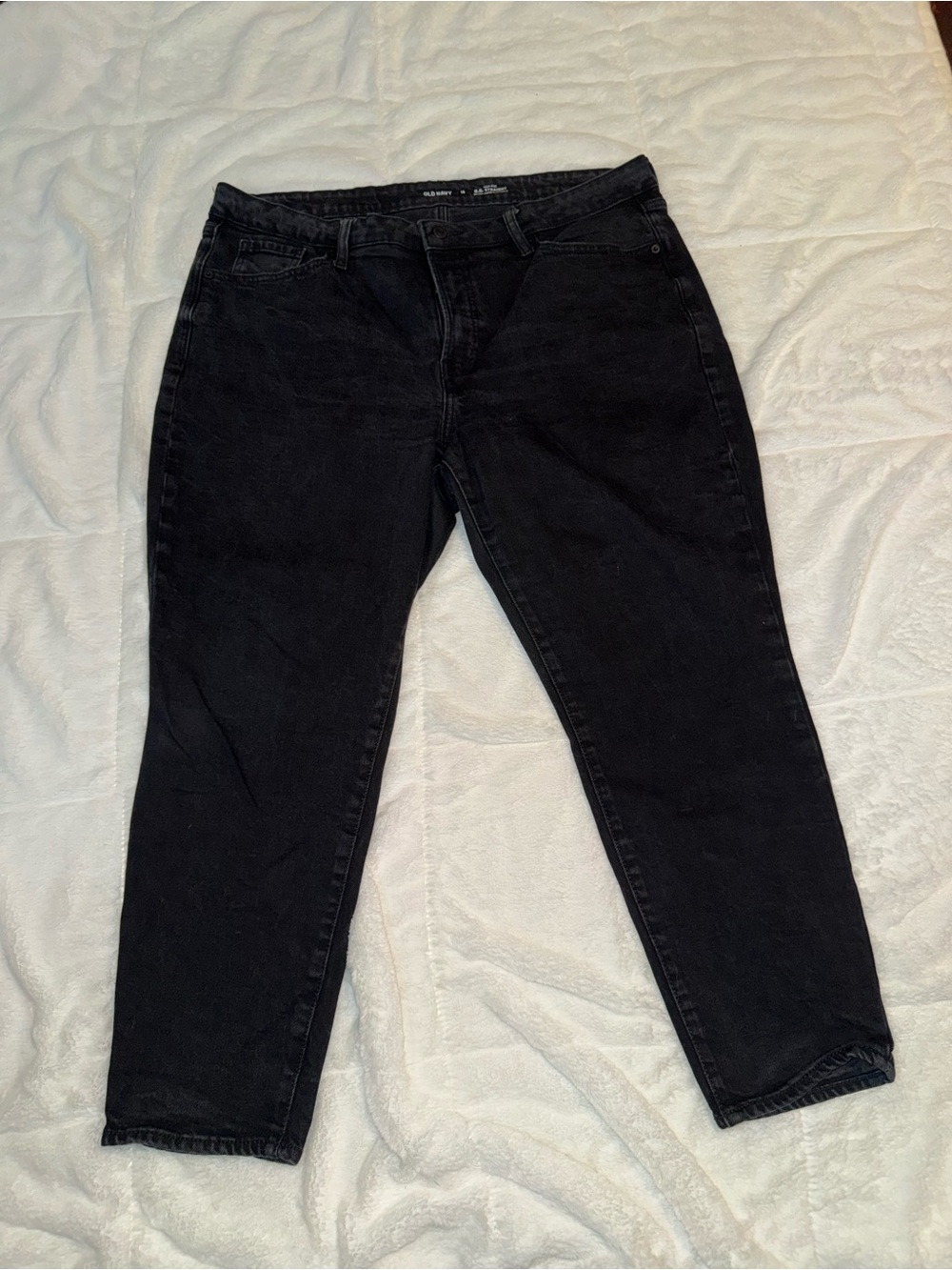 Old Navy Black High-Rise O.G. Straight Jeans